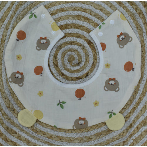 Baby Bibs Muslin 100% Cartoon Print Feeding Bibs for Infants, Soft, Gentle, Washable & Reusable, Comfortable for Newborns & Toddlers.