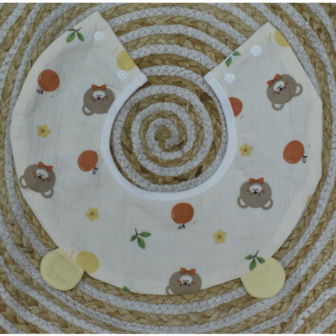 Baby Bibs Muslin 100% Cartoon Print Feeding Bibs for Infants, Soft, Gentle, Washable & Reusable, Comfortable for Newborns & Toddlers.