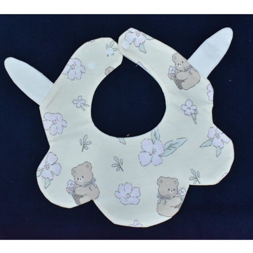 Baby Bib with Cute Ears - Soft & Adjustable Cotton Bib for Newborns, Infants, & Toddlers