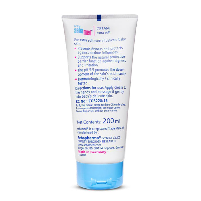 Sebamed Baby Cream Extra Soft - pH 5.5 - Ideal for Dry Skin- 200 ml