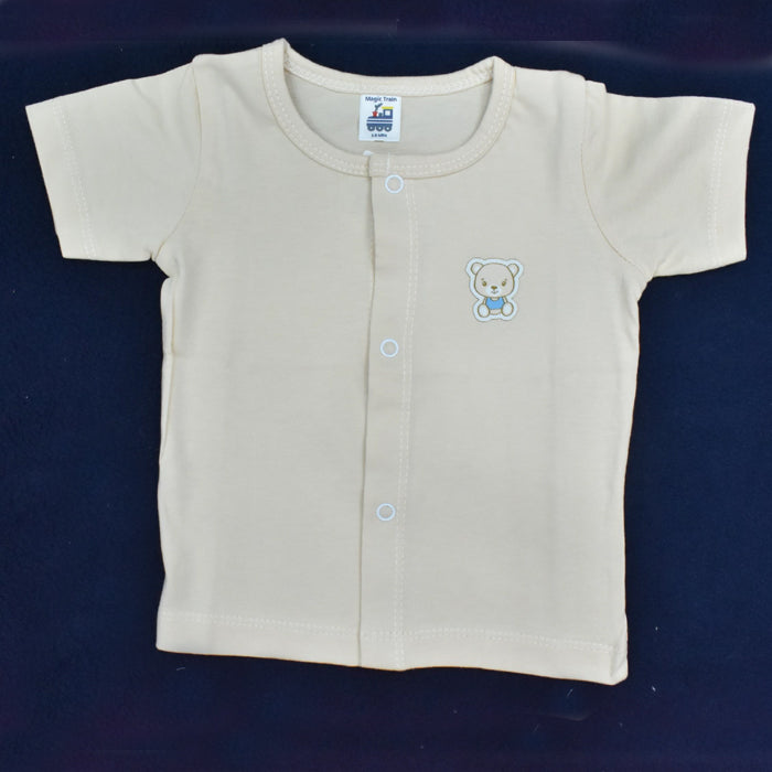 Plain Hosiery Half Sleeves Jhabla for Baby Boys - 100% Cotton Soft & Breathable Infant Top.