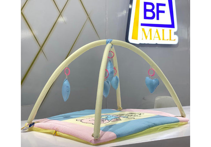 New Born Baby Bedding Play Gym Mattress with Net ( Teddy Bear Print)