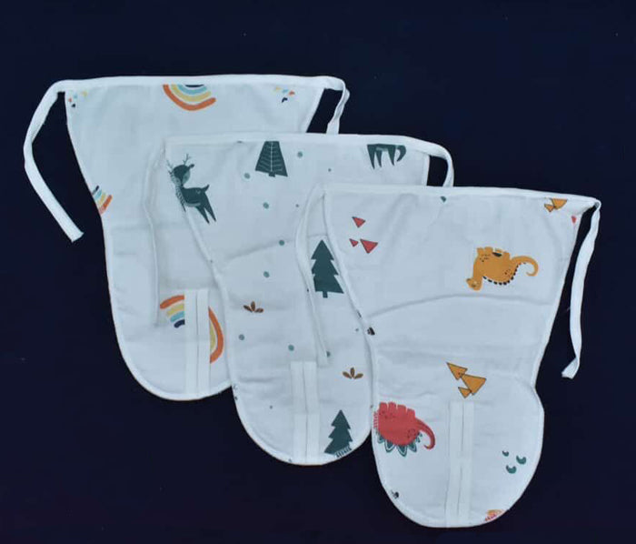 Soft Padded Baby Muslin Cotton Nappies & Diapers Pack of 3 - Soft , Comfortable & Reusable Langot for Baby 3 to 6 Month - Medium - White