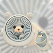 Desktop fan Bear themed USB rechargeable strong high airflow wind handheld fan mini portable convenient for Kids, Children & Students