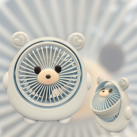 Desktop fan Bear themed USB rechargeable strong high airflow wind handheld fan mini portable convenient for Kids, Children & Students