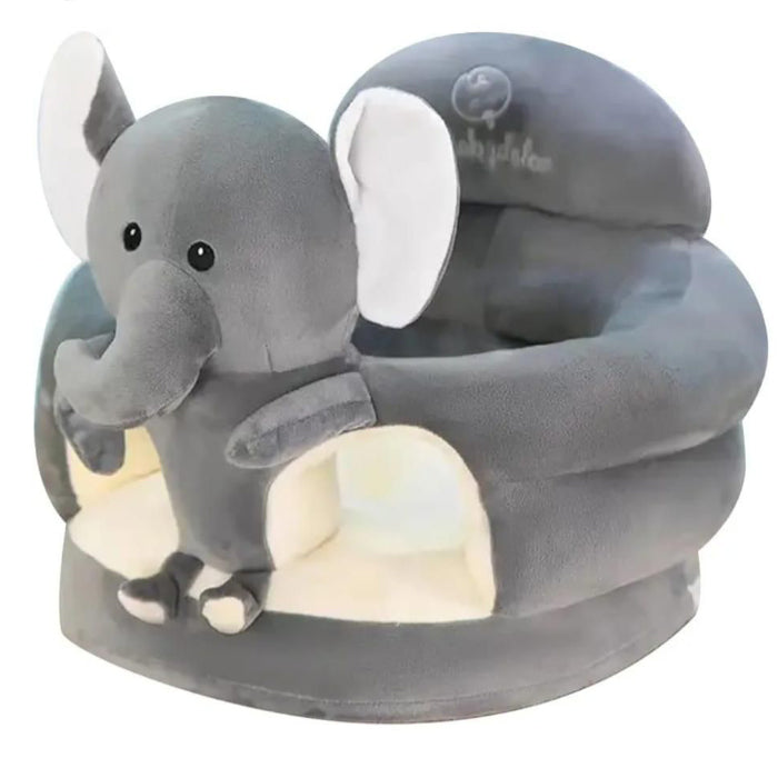 Baby Sit Up Chair, Cute Cartoon Grey Elephant Infant Sit Up Chair Plush Sofa