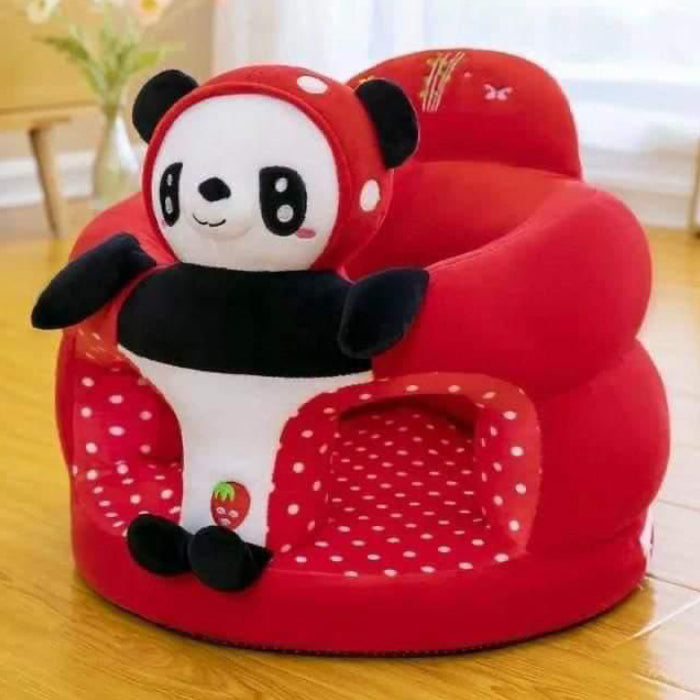 Baby Sit Up Chair, Cute Cartoon Panda in Red & Balck Color for Infant Sit Up Chair Plush Sofa