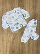 The item shown in the image is a children's muslin cotton night suit set, featuring a "Galaxy Adventure" or similar space-themed print.