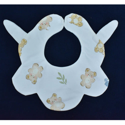 Baby Bib with Cute Ears - Soft & Adjustable Cotton Bib for Newborns, Infants, & Toddlers