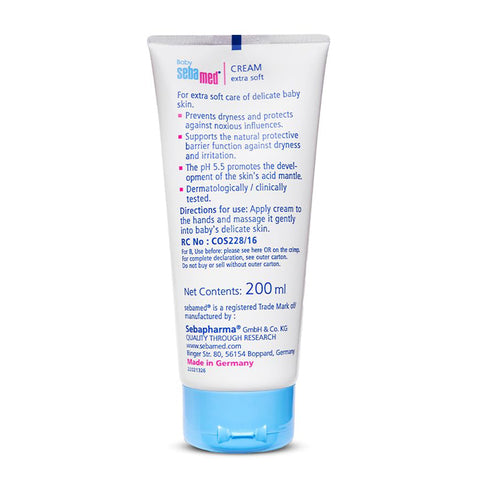 Sebamed Baby Cream Extra Soft - pH 5.5 - Ideal for Dry Skin- 200 ml