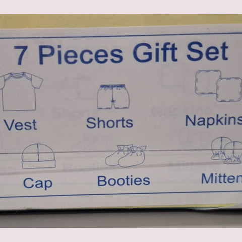 Magic Train New Born Baby Gift Set ( 7 Pcs ) - Blue & White