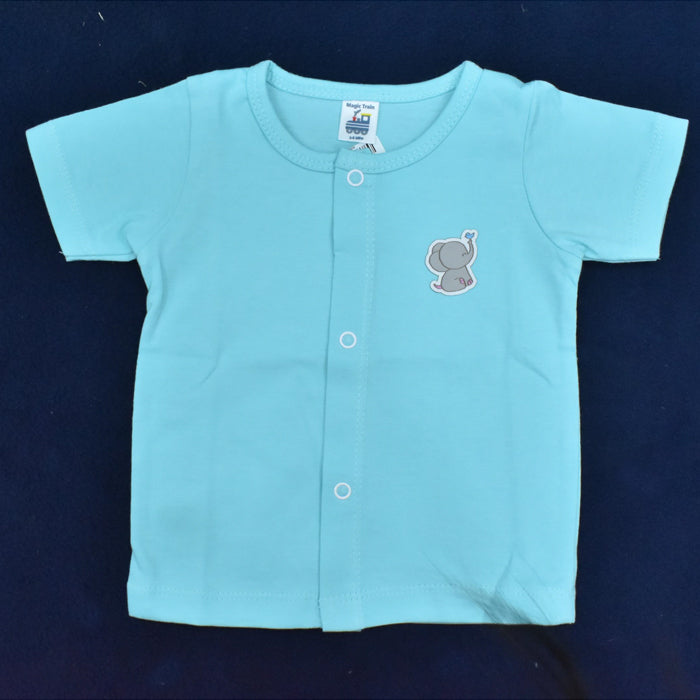 Plain Hosiery Half Sleeves Jhabla for Baby Boys - 100% Cotton Soft & Breathable Infant Top.