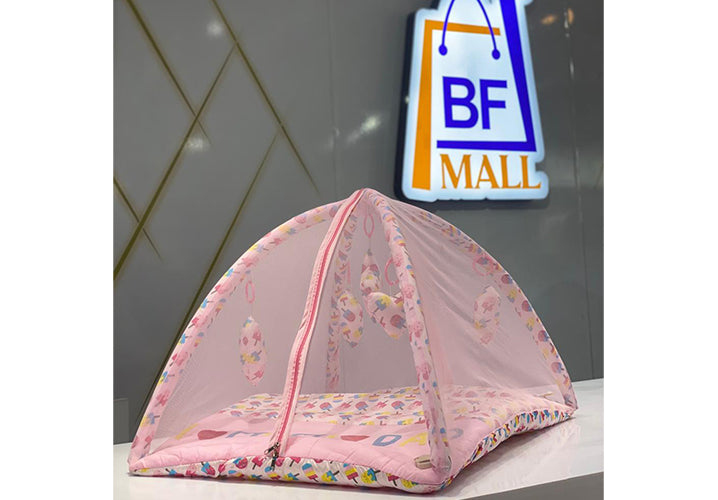 New Born Baby Bedding Play Gym Mattress with Net (Ice cream Dolly Print)