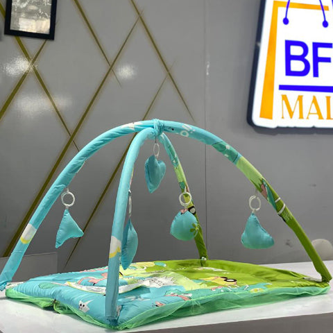 New Born Baby Bedding Play Gym Mattress with Net - Zoo City Pattern