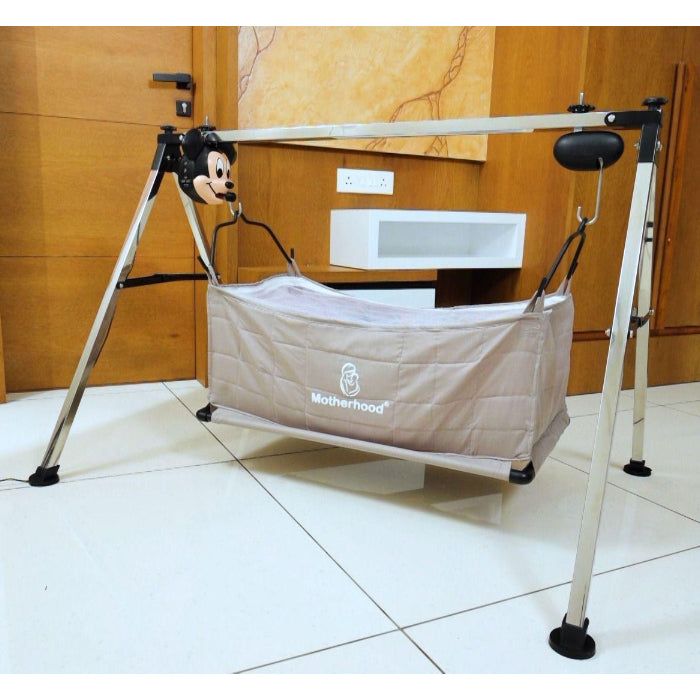 MOTHERHOOD Automatic Cradle Kit for New Born Baby with 3 Timer, 5 Speed Options, Bluetooth & Pendrive for Music.