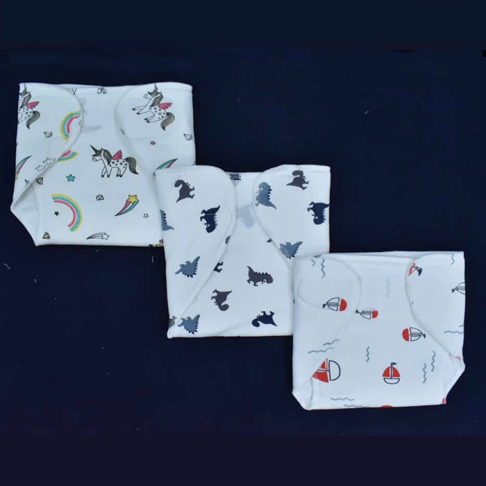 Velcro Nappy For Babies, Reusable, Washable Soft Muslin Cotton Nappy - Langot for New Born Baby