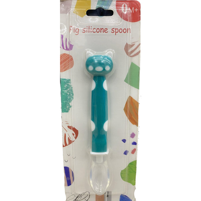 Baby Silicone Feeding Spoon - Pig Shaped Sof Silicone Spoon