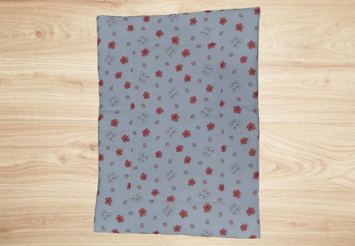 Floral Pink with Bunny Print Design Mattress, Pink & White Color.