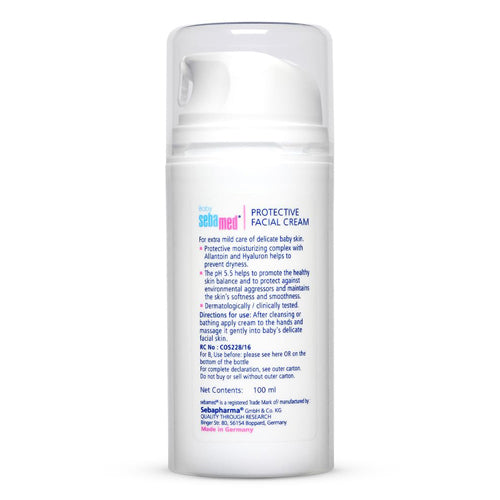 Sebamed Baby Protective Facial Cream - Vitamin E for Soft Skin - Ideal for salivary rashes - 50ml
