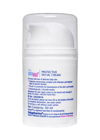 Sebamed Baby Protective Facial Cream - Vitamin E for Soft Skin - Ideal for salivary rashes - 50ml